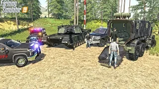 ARRESTED DANGEROUS WILD BILL (STOLEN ARMY TANKS) | POLICE PATROL | FARMING SIMULATOR 2019