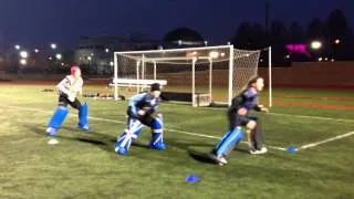 Field hockey goalie footwork side sliding drill