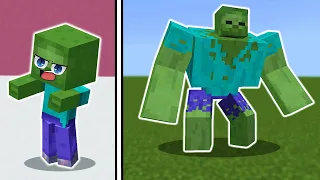 FIQUEI SUPER FORTE? VIDA DE ZUMBI MUTANTE POR 1 DIA NO MINECRAFT!!