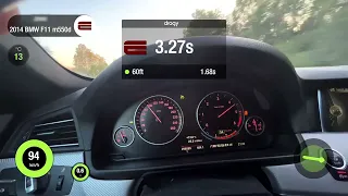 BMW F11 M550d xDrive STAGE1.5 Dragy acceleration 1/4 mile, 100-200