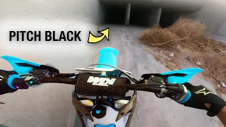 RIDING DIRT BIKE THROUGH SECRET TUNNEL