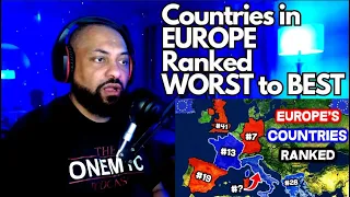 American Reacts | All 50 Countries in EUROPE Ranked WORST to BEST