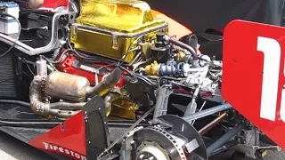 Honda Indy V8 car engine running at idle