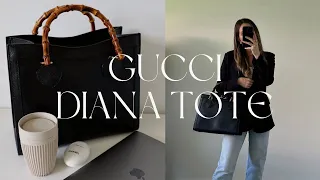 WHAT'S IN MY WORK BAG & HOW I STAY ORGANISED 👜 VINTAGE GUCCI DIANA TOTE | REVIEW & STYLING ✨