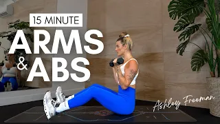 15-minute ARMS & ABS dumbbell express workout.. Ashley Freeman