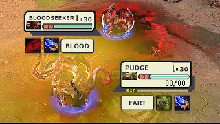 [Dota2 Versus] Pudge vs Bloodseeker | Rod VS Blood mist | The most disgusting battle 🤢🤢🤢