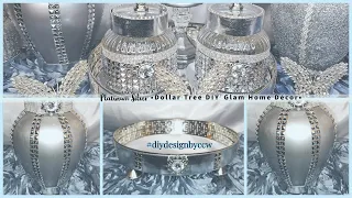 The Platinum Silver Dollar Tree DIY Glam Décor Set and Decorative Tray | 2023 Glam Home Décor Ideas