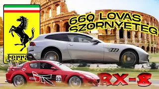 ÚJRA FERRARI és a hangos Mazda - Ferrari Lusso vs. Mazda RX-8  (Laptiming Ep. 241.)