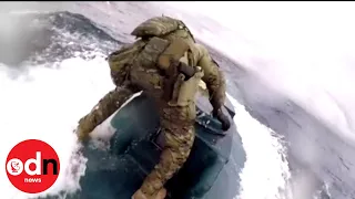 Dramatic Footage of US Coast Guard Stopping Drug Sub