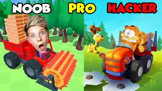 NOOB vs PRO vs HACKER in WOOD HARVEST!!