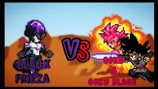 Black Frieza vs Goku and Goku Black | sprite animation | Core ÄNIMÄIÖNŞ