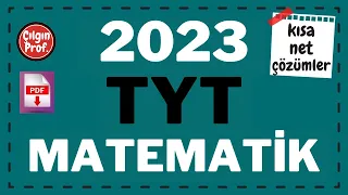 (2023) TYT MATEMATİK [+PDF] - 2023 TYT Matematik Soru Çözümleri