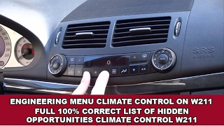 Mercedes W211 Hidden features climate control / Diagnostics the Engineering menu on W211, W219