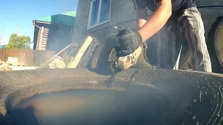 Как разрезать грузовую покрышку- дела садовые