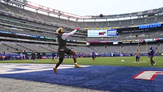 Giants' Odell Beckham warms up 1-handed catches