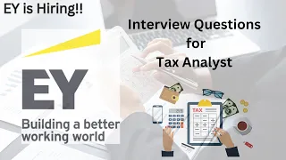 Interview Questions for TAX ANALYST 👍✅ Get ready for #career at #big4 ✨ #eygds #taxation #financejob
