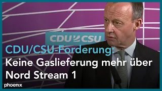 Pressekonferenz mit Friedrich Merz (CDU) und Alexander Dobrindt (CSU) am 09.03.22