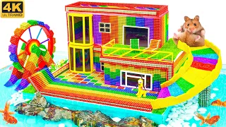 DIY - How to Build 2-storey Villa With WaterWheel and Rainbow Slide & Swimming Pool For Goldfish