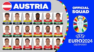 AUSTRIA OFFICIAL SQUAD EURO 2024 | AUSTRIA 29 MAN PROVISIONAL SQUAD DEPTH FOR UEFA EURO 2024