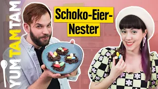 Osternester aus Schokolade // Osterrezept mit Salzstangen