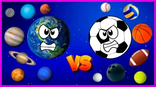 Planets VS Sport Balls | Funny Planet comparison Game | 8 Planets sizes