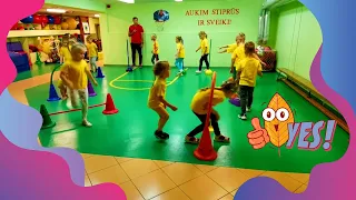 Fizinio lavinimo pamoka 5-6 metų vaikams l/d Bitutė