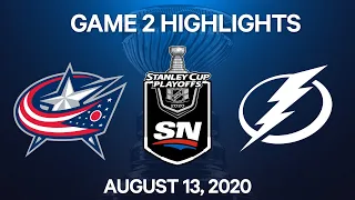 NHL Highlights | 1st Round, Game 2: Blue Jackets vs. Lightning – Aug. 13, 2020