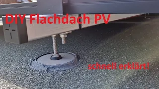 DIY Photovoltaik Montage auf dem Flachdach (Garage Carport) mittels Stockschrauben. Schnell erklärt!