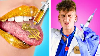 Pais Chiques No Hospital! Médico Rico VS Médico Pobre Situações Engraçadas por Kaboom Energy!