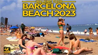 Barcelona Beach Walking Tour - June 2023,Spain - 4K60FPS