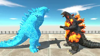 New Burning Godzilla Vs Monster Godzilla 2014 Ice Death run -Animal Revolt Battle Simulator