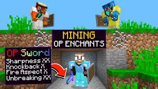 Minecraft Manhunt, But When the Hunters Mine I get Enchants...