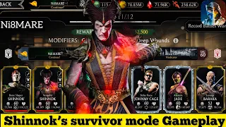 Bone Shaper Shinnok & Vengeful Shinnok Survival gameplay | MK Mobile