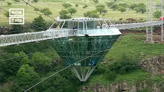 Glass Bridge With Suspended Café Opens in Tsalka, Georgia