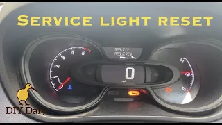 2017 Vauxhall Vivaro Service light Reset