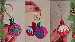 como fazer bola de natal com tampinha e eva | Muito Fácil 🎄❤ Idea Navidenas simple