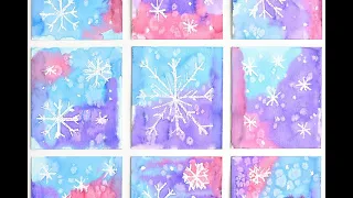 Magic Salt and Watercolor Snowflake Art