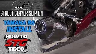 How to Install an M4 Street Slayer Slip On Exhaust on a Yamaha YZF-R6 from Sportbiketrackgear.com