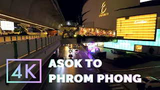 Sukhumvit Night Walking Asok - Phrom Phong | [4K 60FPS] Virtual Walking Tour | Bangkok, Thailand
