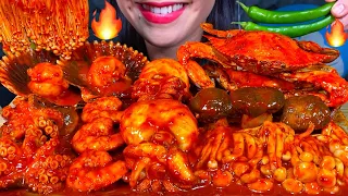 ASMR SPICY SEAFOOD BOIL *makanan laut pedas* 먹방 MUKBANG MASSIVE Eating Sounds