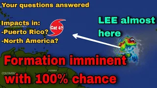 Tropical Storm LEE is almost here as formation chance bumps to 100%, cat. 4 likely