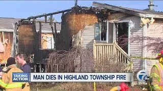 Man dies in Highland Township fire