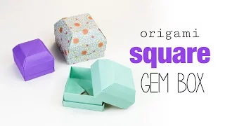 Square Origami Gem Box Tutorial - DIY - Paper Kawaii