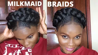 How to do milkmaid braids on natural hair| step by step