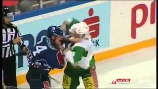 Bostjan Groznik vs. Curtis Fraser hockey fight