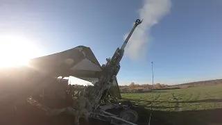 M777 Howitzer during a live fire exercise at the Grafenwoehr Training Area, Germany