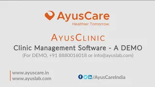 AyusClinic - Clinic Management Software - A DEMO