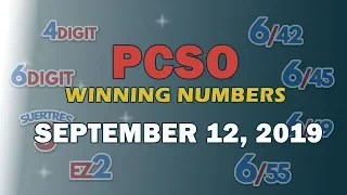P15M Jackpot Superlotto 6/49, EZ2, Suertres, 6Digit, Lotto 6/42 | September 12, 2019