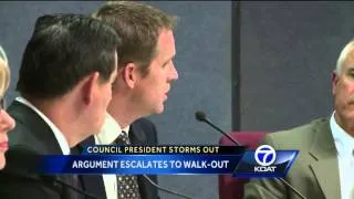 Rey Garduno storms out of city council meeting