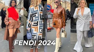 FENDI STREET STYLE FALL- WINTER 2024 | SPRING OUTFITS TRENDS MILAN FASHION WEEK 2024